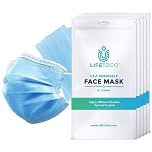 LifeToGo 3-Ply Disposable Face Mask - 10 Per PK